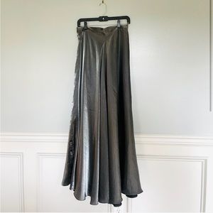 Vintage Metallic Gray / Silver Maxi Skirt size 8